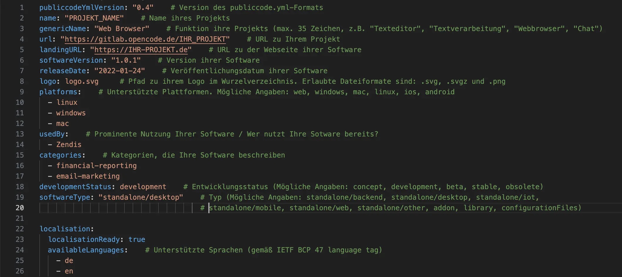 "Screenshot dazu, wie man die Grunddaten pflegt"